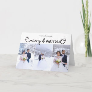 Christmas Merry and Married Photo Happy Holidays Holiday Card