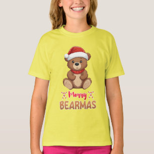 Christmas Merry Bearmas Cute Pet Lover Santa Hat T-Shirt
