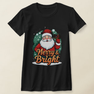Christmas – “Merry & Bright Santa” T-Shirt