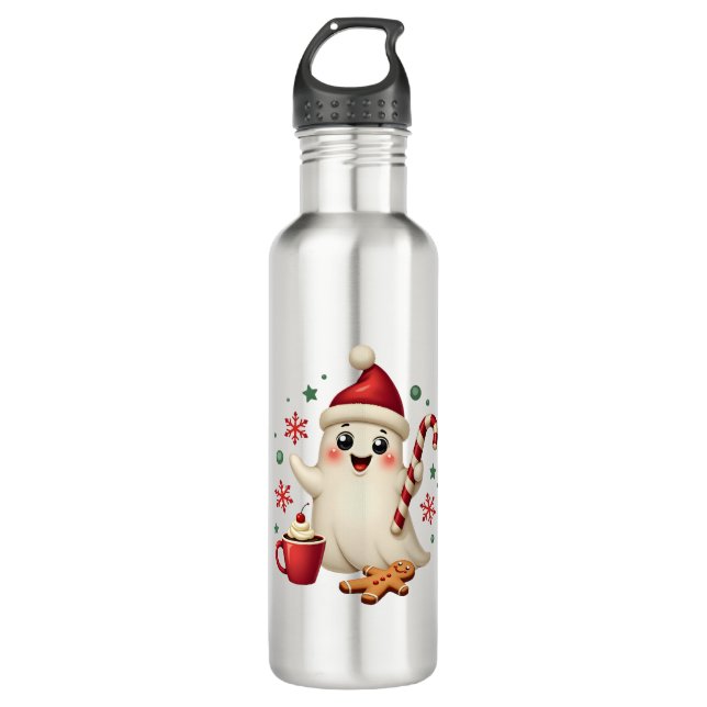 Christmas Merry Christmas For Gift Christmas Ghost 710 Ml Water Bottle (Front)