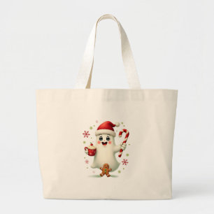 Christmas Merry Christmas For Gift Christmas Ghost Large Tote Bag