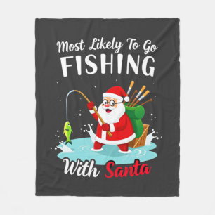 Christmas Merry Christmas For Gift Fishing Santa Fleece Blanket
