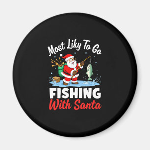 Christmas Merry Christmas For Gift Fishing Santa ( Magnet