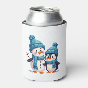 Christmas Merry Christmas For Gift Penguin Snowman Can Cooler