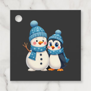 Christmas Merry Christmas For Gift Penguin Snowman Favour Tags
