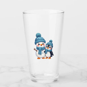 Christmas Merry Christmas For Gift Penguin Snowman Glass