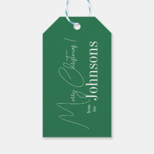 Christmas Merry Christmas Modern Green Gift Tags