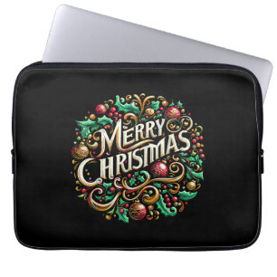 Christmas Merry Christmas Morning Holiday Cute Laptop Sleeve