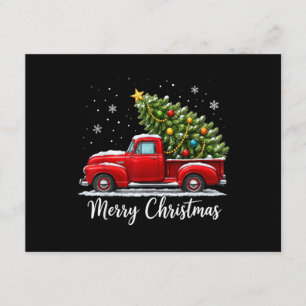 Christmas Merry Christmas Red Truck Tree Men Women Enclosure Card