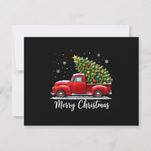 Christmas Merry Christmas Red Truck Tree Men Women Save The Date
