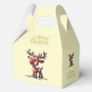 Christmas Merry Christmas Rudolph Favor Gift Box
