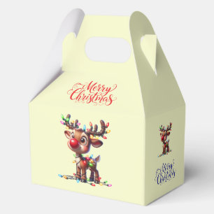 Christmas Merry Christmas Rudolph Favor Gift Favour Box