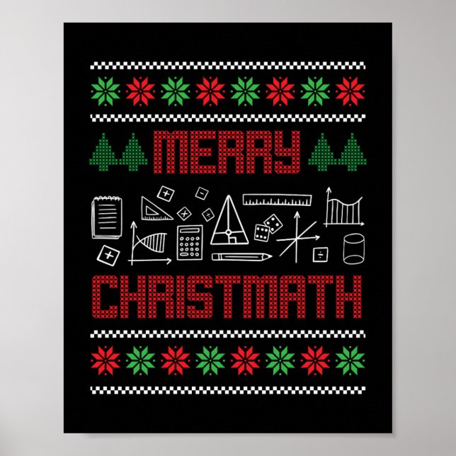 Christmas Merry Christmath Nerd Geeks Teacher Gift Poster (Front)