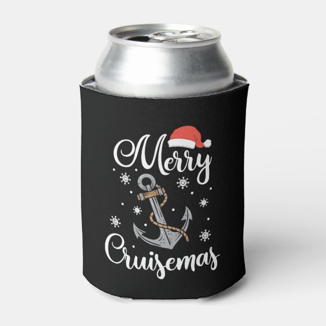 Christmas Merry Cruisemas Holiday Cruising Gift Can Cooler (Can Front)