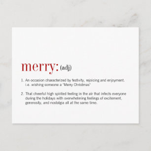 Christmas Merry Definition Holiday Postcard