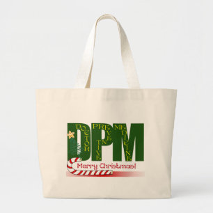 CHRISTMAS MERRY DPM - DOCTOR PREVENTIVE MEDICINE LARGE TOTE BAG