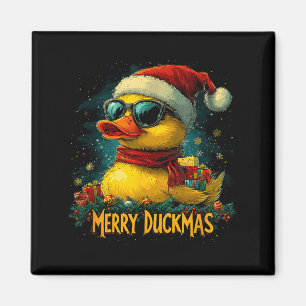 Christmas Merry Duckmas Funny Quackmas Pajama Duck Magnet