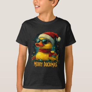 Christmas Merry Duckmas Funny Quackmas Pajama Duck T-Shirt