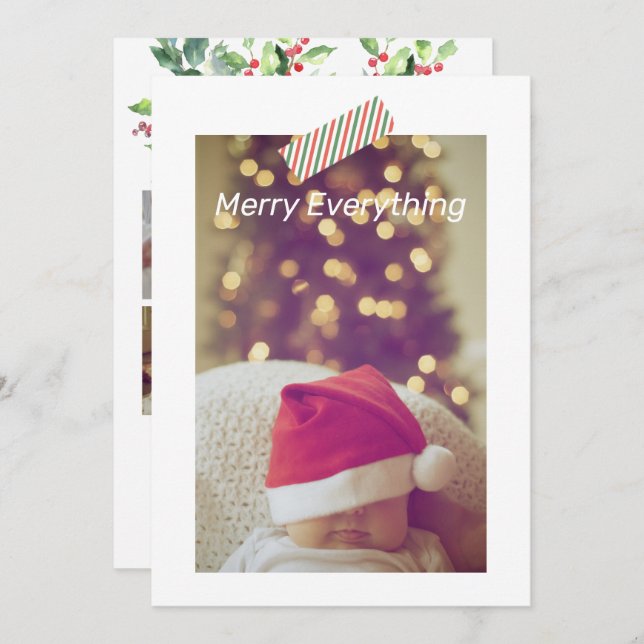 Christmas Merry Everything Photo Personalised Card (Front/Back)