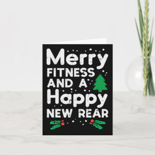Christmas Merry Fitness Happy New Rear Xmas Workou Card