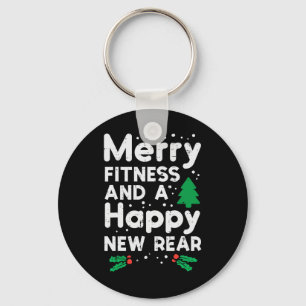 Christmas Merry Fitness Happy New Rear Xmas Workou Key Ring
