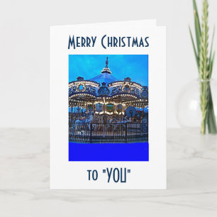 CHRISTMAS "MERRY-GO-ROUND" MERRY CHRISTMAS HOLIDAY CARD