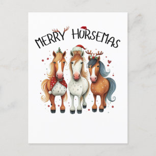 Christmas Merry Horsemas Christmas Horse Postcard