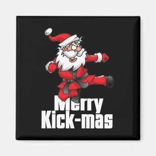 Christmas Merry Kick-mas Santa Claus Karate  Magnet