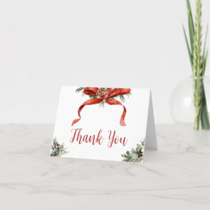 Christmas Merry Little Baby Shower  Thank You Card