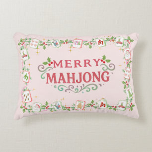 Christmas Merry Mahjong Decorative Cushion