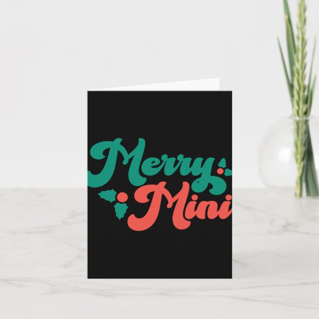 Christmas Merry Mini Cute Modern Tygraphy Script B Card (Front)