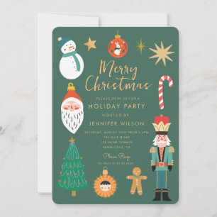 Christmas Merry Whimsical Holiday Party Invitation