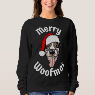 Christmas Merry Woofmas Funny Pitbull Christmas Sweatshirt