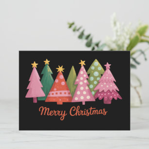 Christmas  Merry Xmas Trees Holiday Preppy Card
