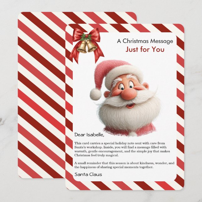 Christmas Message Card from Santa for Children (Front/Back)
