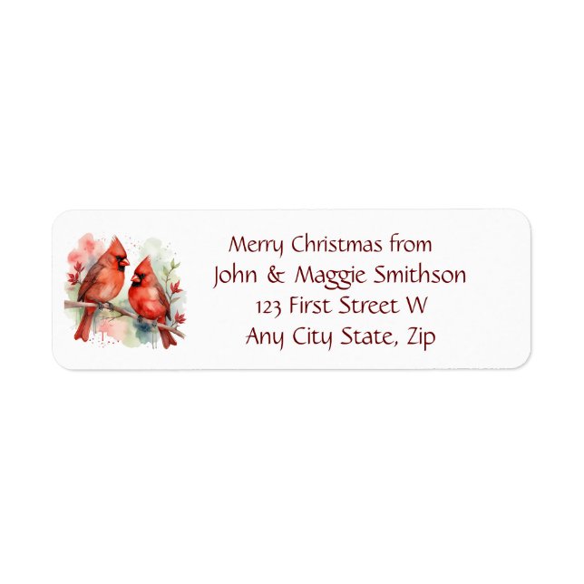 Christmas Message Red Cardinal Bird Art (Front)