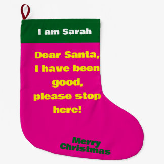 Christmas Message to Santa Customise Name Large Christmas Stocking