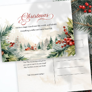 Christmas Message Winter Scene Non Photo Holiday Postcard