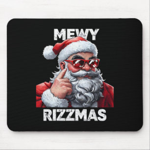 Christmas Mewy Rizzmas Funny Santa Mewing Joke Riz Mouse Pad