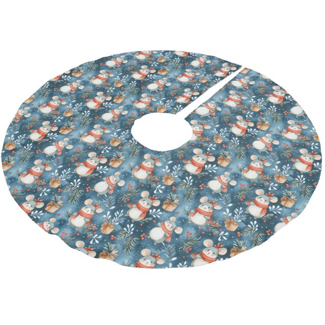 Christmas Mice Tree Skirt (Angled)