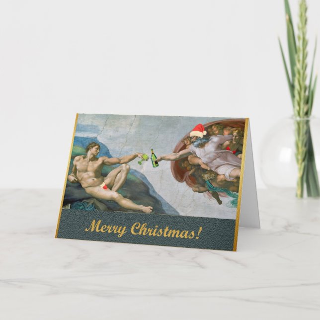 Christmas Michelangelo Funny Greeting card (Front)