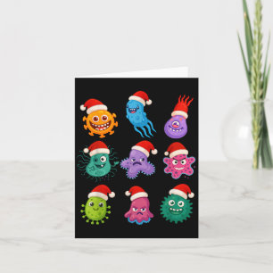 Christmas Microbiology Bacteria Santa Science Xmas Card