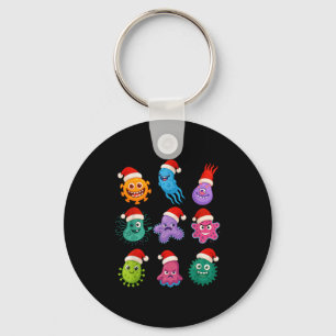 Christmas Microbiology Bacteria Santa Science Xmas Key Ring