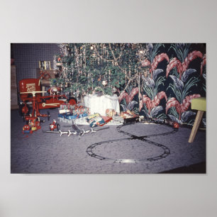 Christmas Mid-century Tree and Vintage Toys Poster