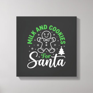 Christmas Milk and Cookies for Santa Canvas Print