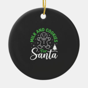Christmas Milk and Cookies for Santa Ceramic Tree Decoration