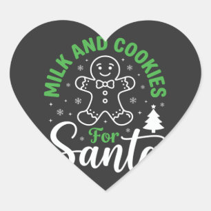 Christmas Milk and Cookies for Santa Heart Sticker