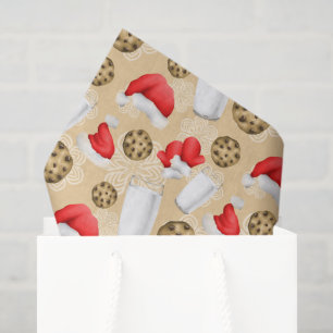 Christmas milk and cookies party tiled pattern  tissue paper