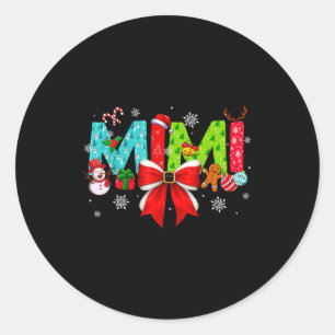 Christmas Mimi Coquette Bow Mimi Christmas  Classic Round Sticker