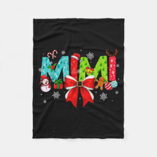 Christmas Mimi Coquette Bow Mimi Christmas  Fleece Blanket